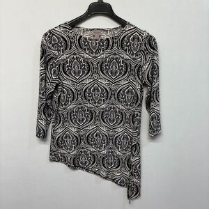 Chico's Easywear Women 3/4 Sleeve Blouse Top Shirt Size 1 Floral Boho M291 -30